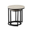 Set 2 masute laterale Skara, metal, MDF, aspect travertin, bej, D.32/45 cm, MIFU000184-BG