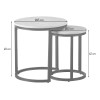 Set 2 masute laterale Skara, metal, aspect marmura, negre, D.32/45 cm, MIFU000184-BK