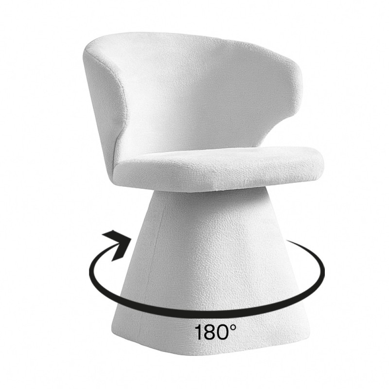 Scaun dining rotativ Hanover, metal, poliester, bej, H.79 cm, MIFU000185-BG