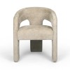 Scaun dining Jena, metal, poliester, boucle, taupe, H.75 cm, MIFU000186-BR