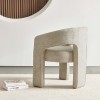 Scaun dining Jena, metal, poliester, boucle, taupe, H.75 cm, MIFU000186-BR