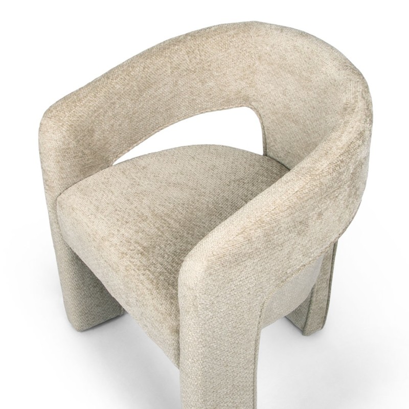 Scaun dining Jena, metal, poliester, boucle, taupe, H.75 cm, MIFU000186-BR
