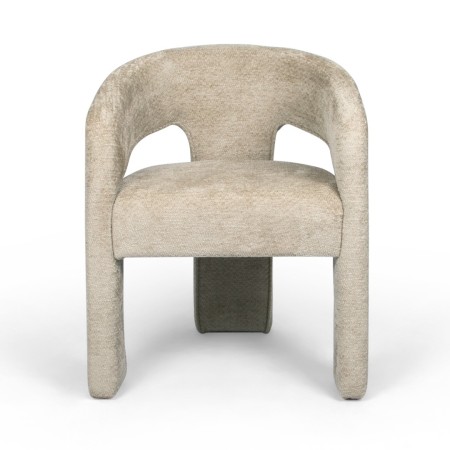 Scaun dining Jena, metal, poliester, boucle, taupe, H.75 cm, MIFU000186-BR