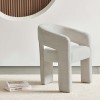 Scaun dining Jena, metal, poliester, boucle, alb, H.75 cm, MIFU000186-WH