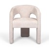 Scaun dining Jena, metal, poliester, boucle, alb, H.75 cm, MIFU000186-WH