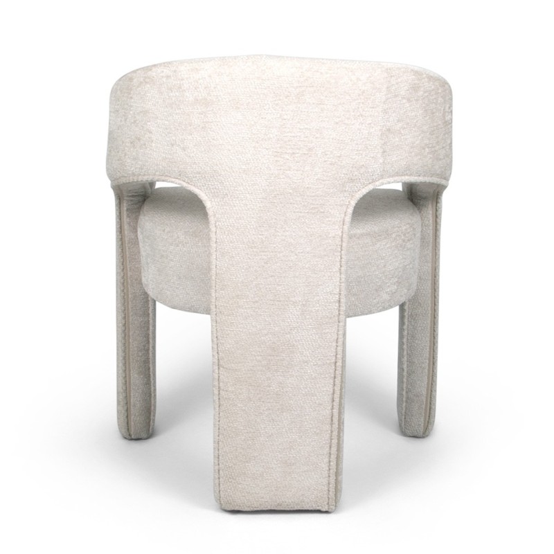 Scaun dining Jena, metal, poliester, boucle, alb, H.75 cm, MIFU000186-WH