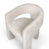 Scaun dining Jena, metal, poliester, boucle, alb, H.75 cm, MIFU000186-WH