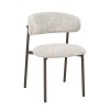 Scaun dining Hamina, metal, poliester, maro/gri, H.79 cm, MIFU000188-LGY