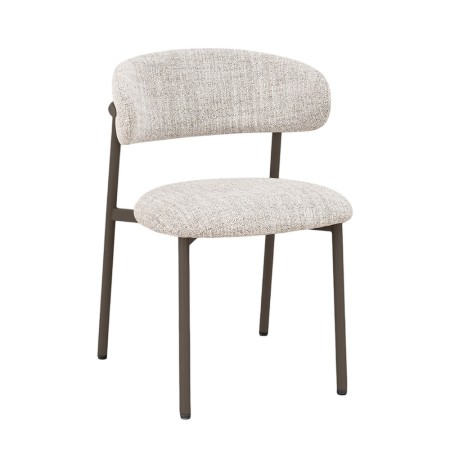 Scaun dining Hamina, metal, poliester, maro/gri, H.79 cm, MIFU000188-LGY