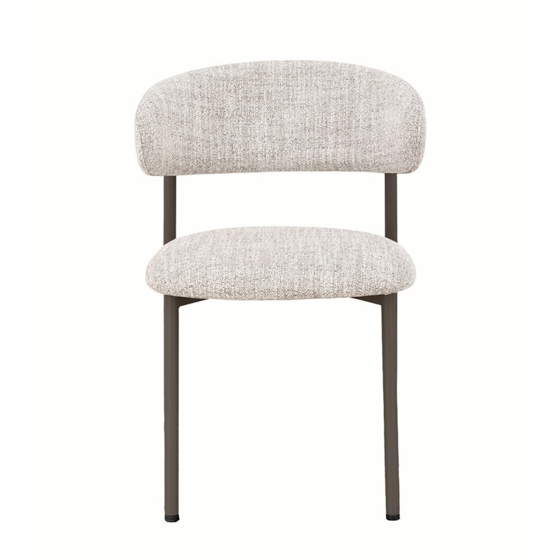 Scaun dining Hamina, metal, poliester, maro/gri, H.79 cm, MIFU000188-LGY