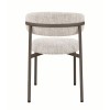 Scaun dining Hamina, metal, poliester, maro/gri, H.79 cm, MIFU000188-LGY