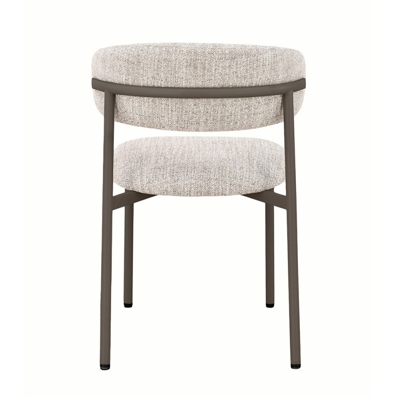Scaun dining Hamina, metal, poliester, maro/gri, H.79 cm, MIFU000188-LGY