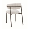 Scaun dining Hamina, metal, poliester, maro/gri, H.79 cm, MIFU000188-LGY