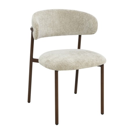 Scaun dining Hamina, metal, poliester, spuma, maro, H.79 cm, MIFU000188-WALN
