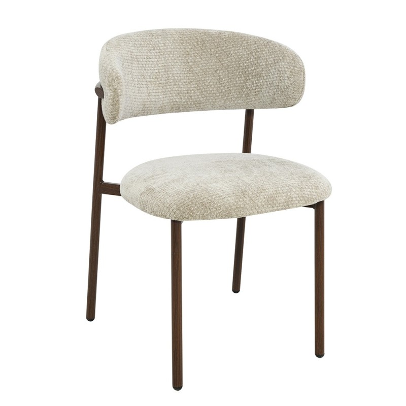 Scaun dining Hamina, metal, poliester, spuma, maro, H.79 cm, MIFU000188-WALN