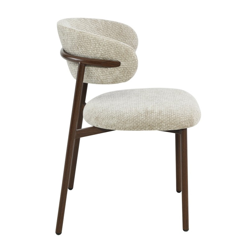 Scaun dining Hamina, metal, poliester, spuma, maro, H.79 cm, MIFU000188-WALN