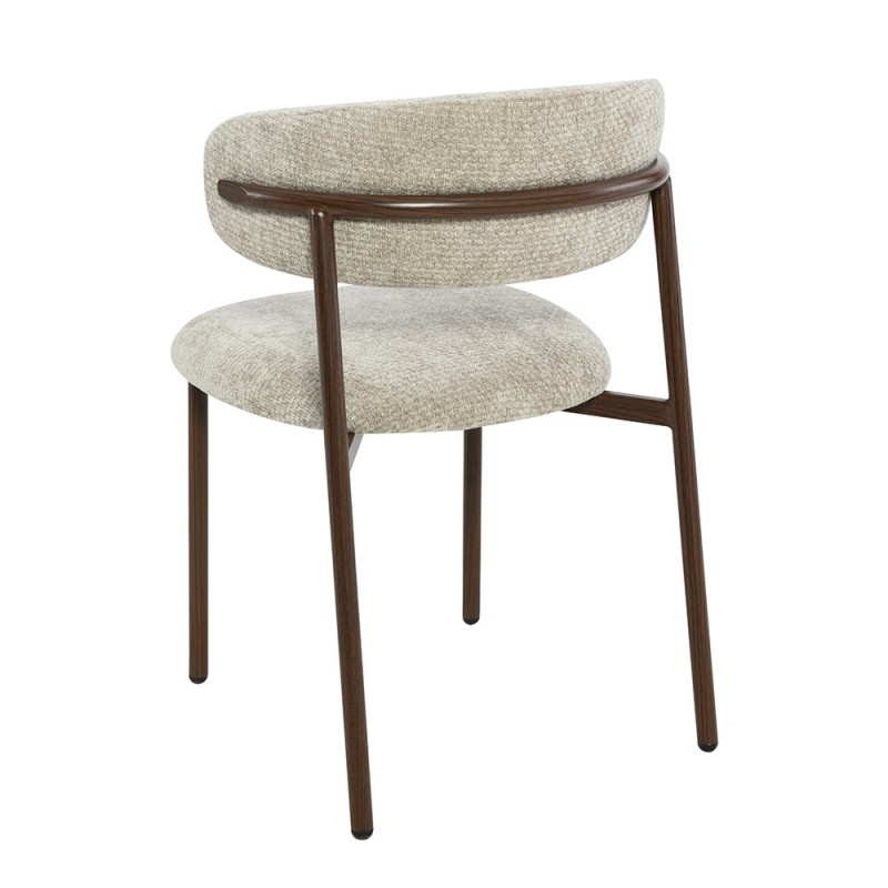 Scaun dining Hamina, metal, poliester, spuma, maro, H.79 cm, MIFU000188-WALN