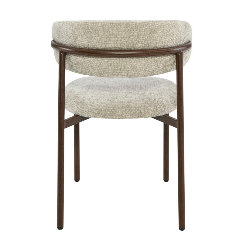 Scaun dining Hamina, metal, poliester, spuma, maro, H.79 cm, MIFU000188-WALN
