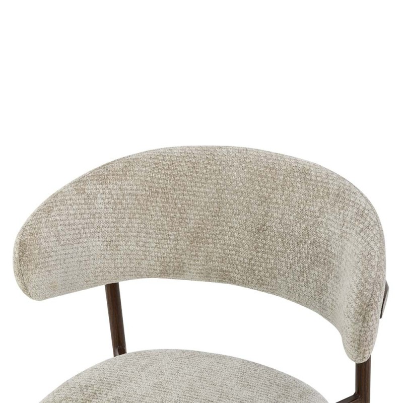 Scaun dining Hamina, metal, poliester, spuma, maro, H.79 cm, MIFU000188-WALN