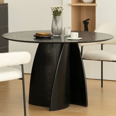 Masa dining Kerava, MDF, neagra, D.120 cm, MIFU000189-BK