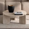 Masuta de cafea Ulvila, MDF, aspect travertin, bej, D.80 cm, MIFU000190-SD