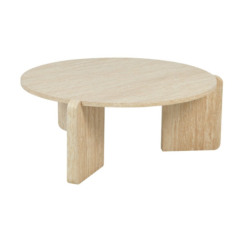 Masuta de cafea Ulvila, MDF, aspect travertin, bej, D.80 cm, MIFU000190-SD