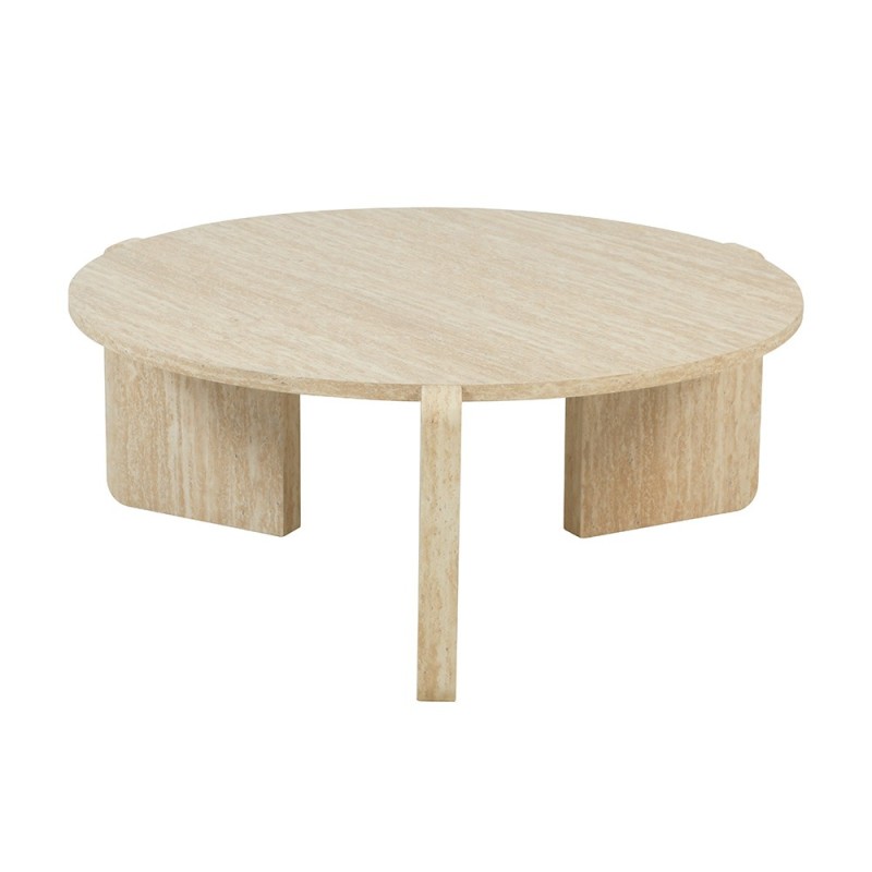 Masuta de cafea Ulvila, MDF, aspect travertin, bej, D.80 cm, MIFU000190-SD