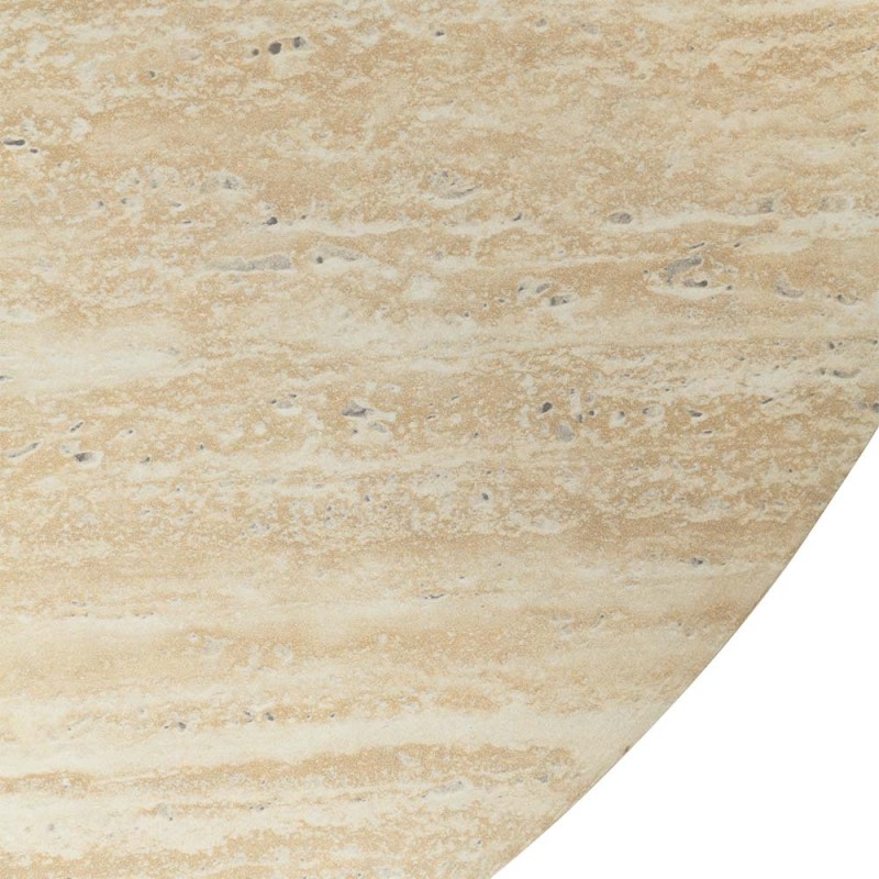 Masuta de cafea Ulvila, MDF, aspect travertin, bej, D.80 cm, MIFU000190-SD