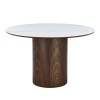 Masa dining Somero, MDF, ceramica, maro/alb, D.120 cm, MIFU000191-BR
