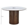 Masa dining Somero, MDF, ceramica, maro/alb, D.120 cm, MIFU000191-BR