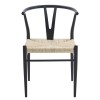 Scaun dining Baku, metal, ratan, negru, H.71 cm, MIFU000193-WOOD