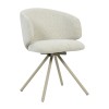 Scaun dining Astara, metal, poliester, bej, H.77 cm, MIFU000194-BG