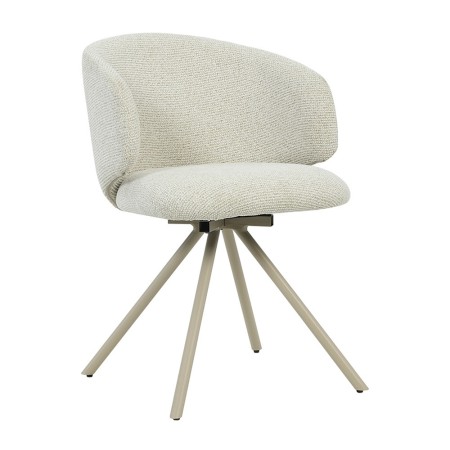 Scaun dining Astara, metal, poliester, bej, H.77 cm, MIFU000194-BG