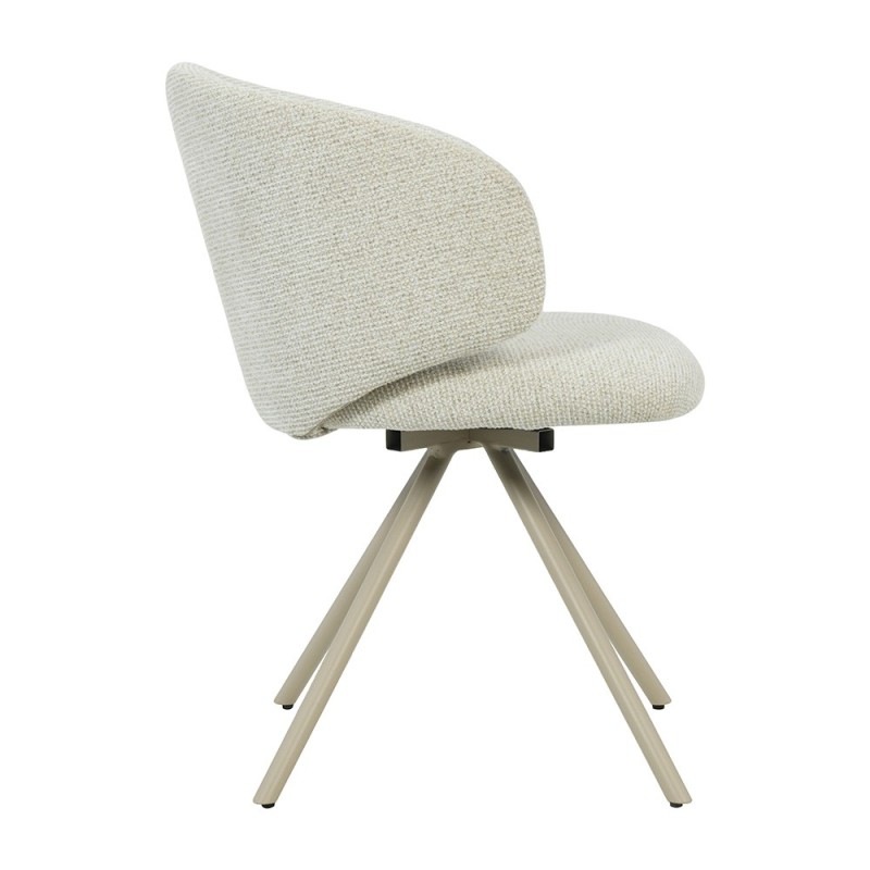 Scaun dining Astara, metal, poliester, bej, H.77 cm, MIFU000194-BG