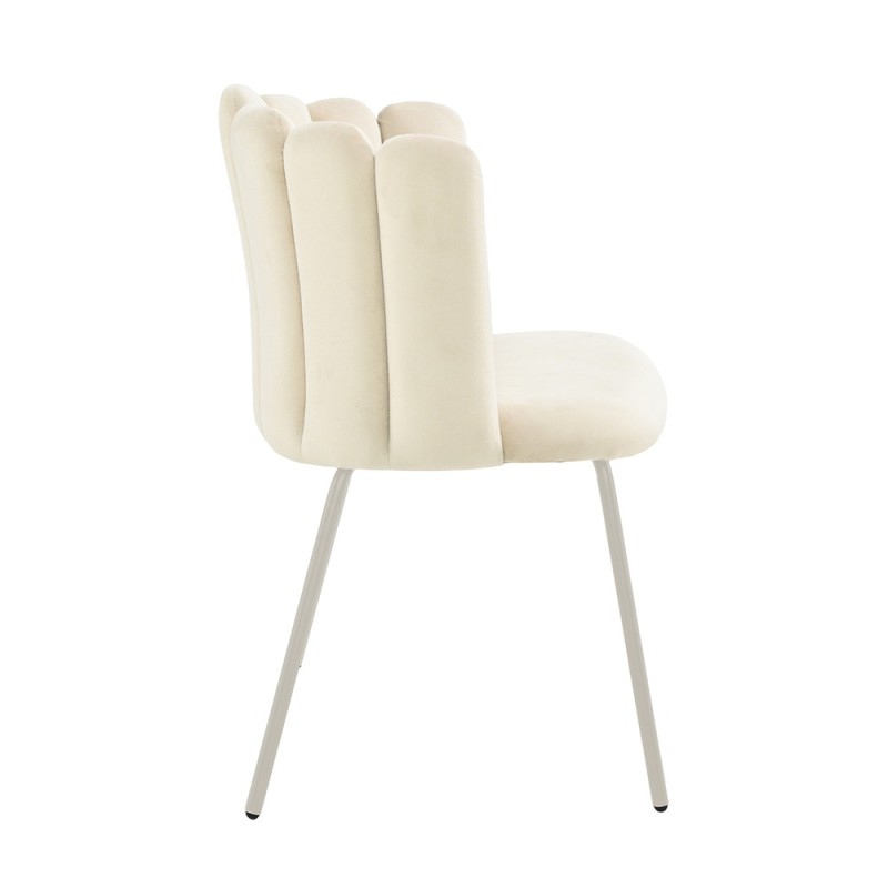 Scaun dining Julfa, metal, poliester, bej, H.81 cm, MIFU000195-BG