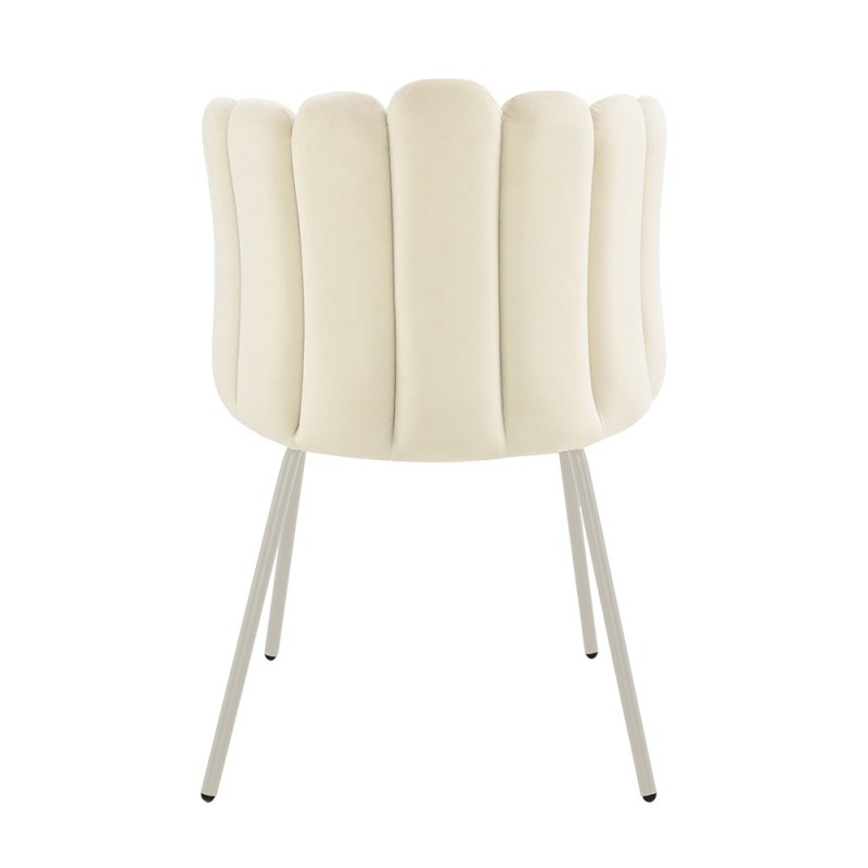 Scaun dining Julfa, metal, poliester, bej, H.81 cm, MIFU000195-BG
