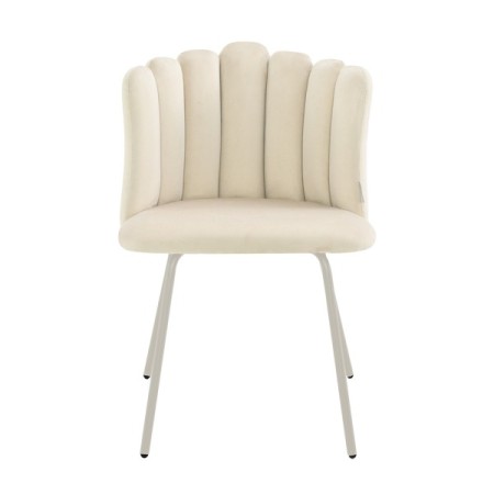Scaun dining Julfa, metal, poliester, bej, H.81 cm, MIFU000195-BG