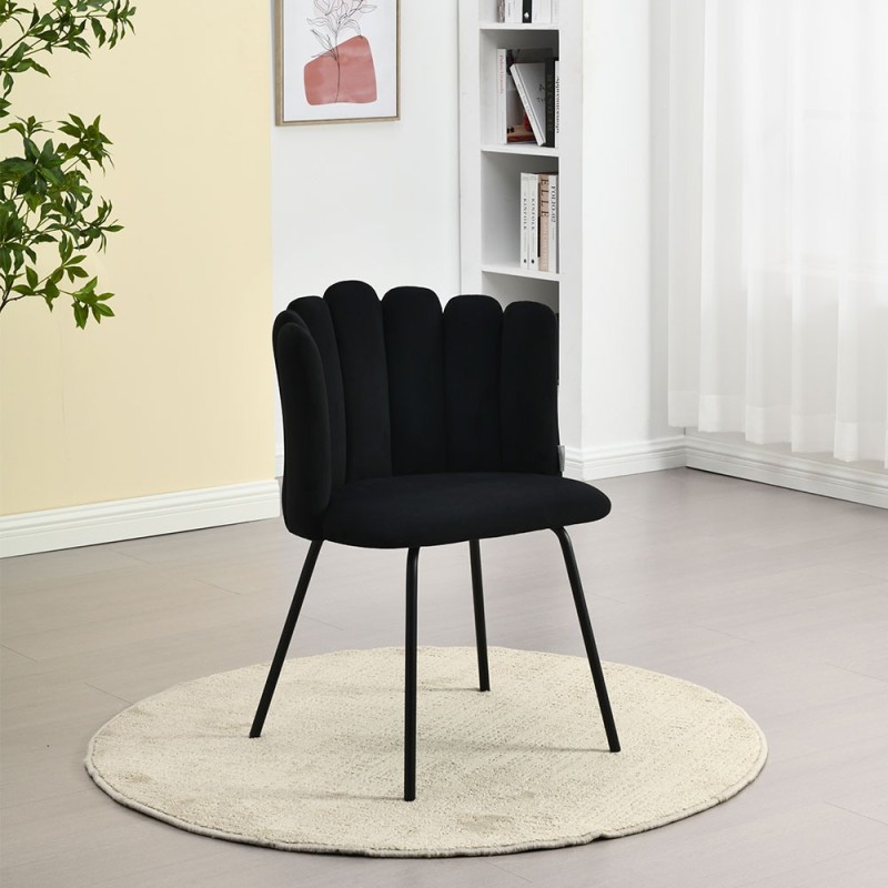 Scaun dining Julfa, metal, poliester, negru, H.81 cm, MIFU000195-BK