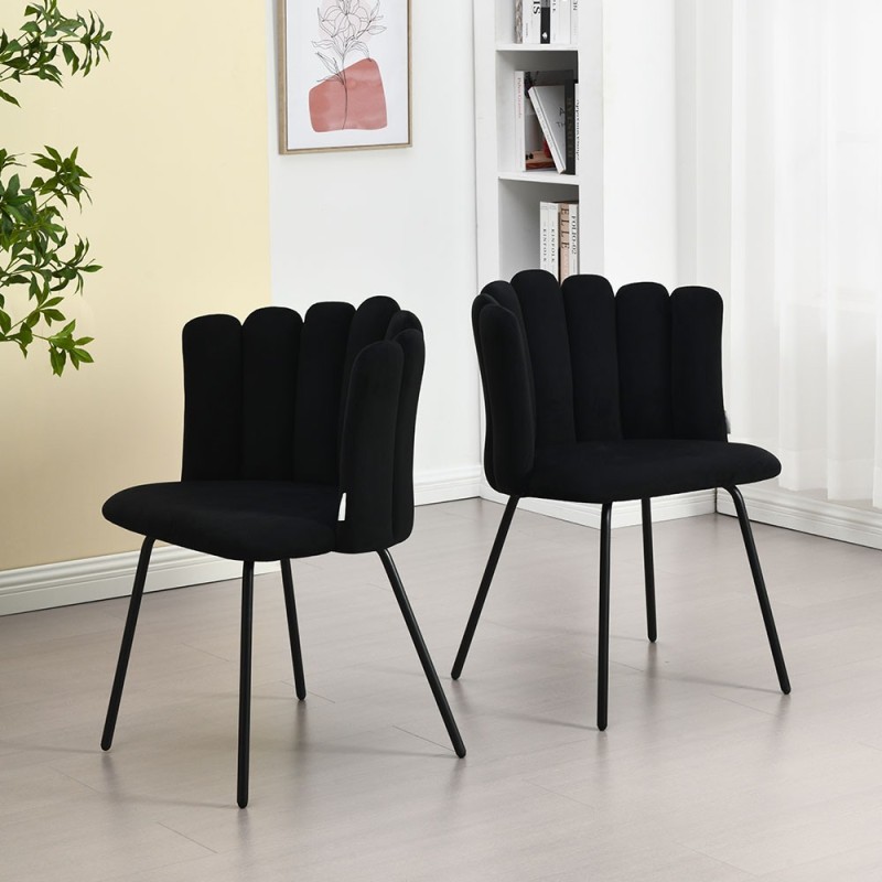 Scaun dining Julfa, metal, poliester, negru, H.81 cm, MIFU000195-BK