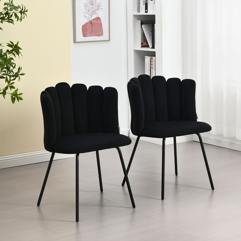 Scaun dining Julfa, metal, poliester, negru, H.81 cm, MIFU000195-BK