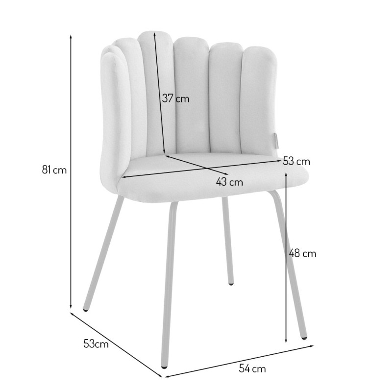Scaun dining Julfa, metal, poliester, negru, H.81 cm, MIFU000195-BK
