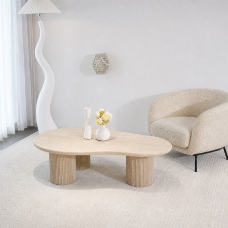 Masuta cafea Tovuz, MDF, bej, L.130 cm, MIFU000196-SD