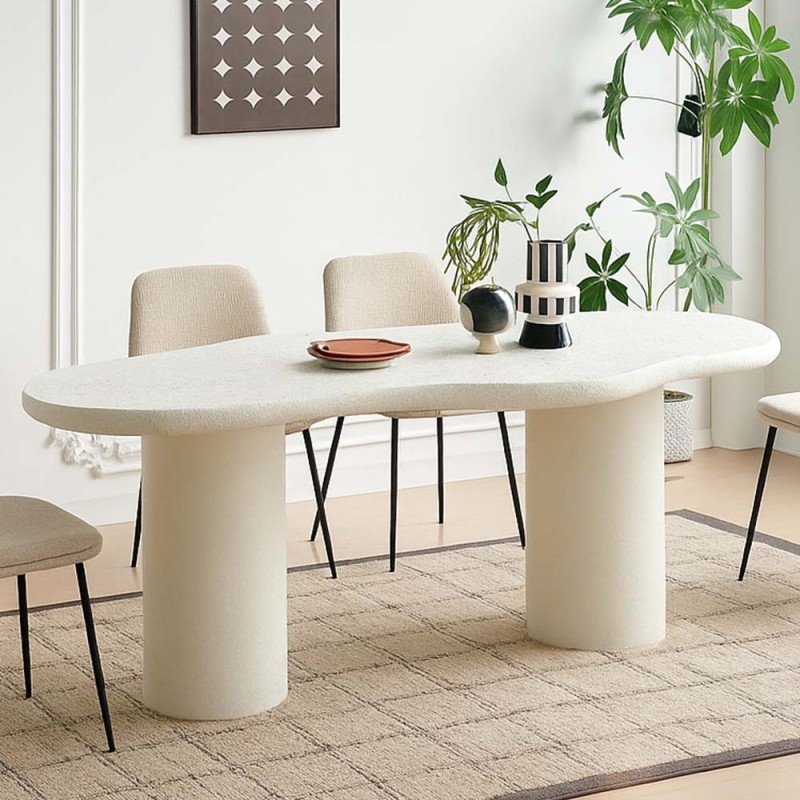 Masa dining Utena, MDF, alba, L.200 cm, MIFU000197-WH