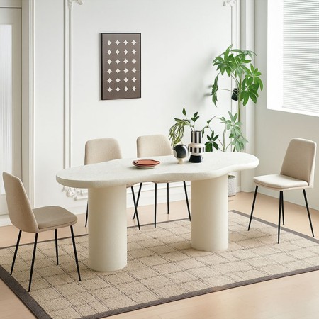 Masa dining Utena, MDF, alba, L.200 cm, MIFU000197-WH