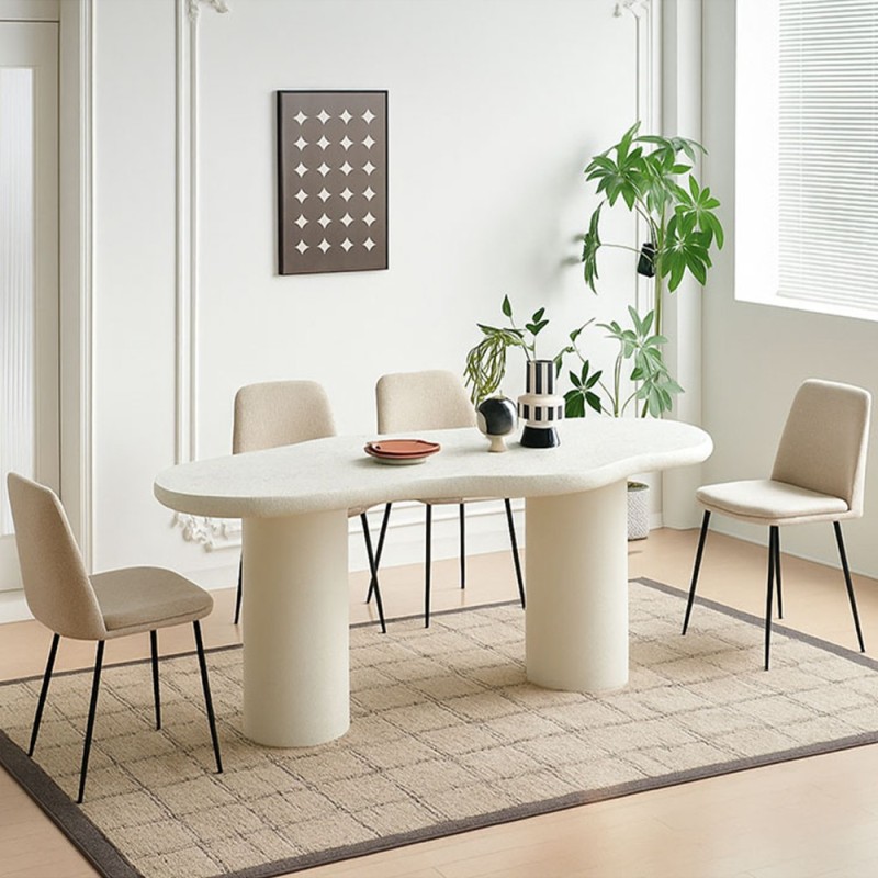 Masa dining Utena, MDF, alba, L.200 cm, MIFU000197-WH