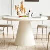 Masa dining Venta, MDF, alba, D.130 cm, MIFU000198-WH