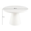 Masa dining Venta, MDF, alba, D.130 cm, MIFU000198-WH