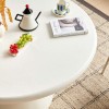 Masa dining Venta, MDF, alba, D.130 cm, MIFU000198-WH