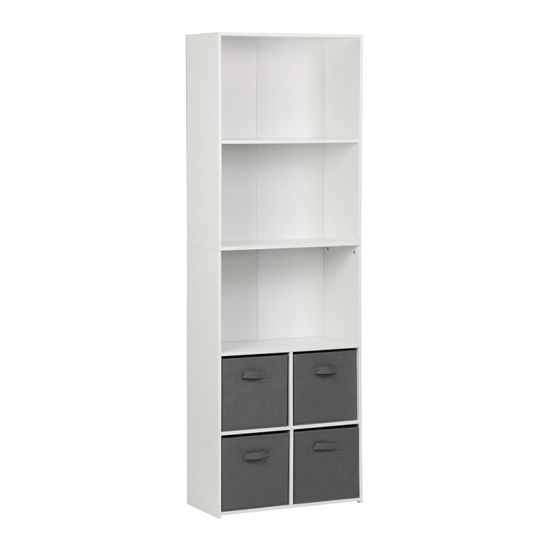 Biblioteca Galway, MDF, alba, H.180 cm, MIFU000201-WH