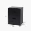 Noptiera Navan, MDF, neagra, H.52 cm, MIFU000202-BK